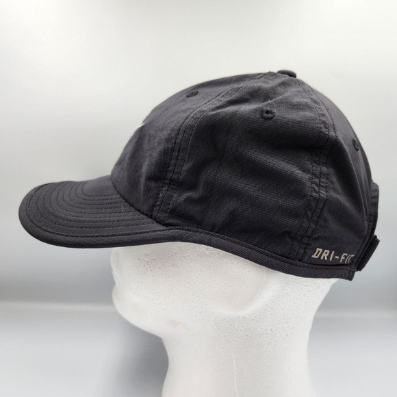 Nike Hat Cap Strap Back Black‎ Dri-FIT Heritage86 Swoosh Mens Athletic Golf - Picture 6 of 9